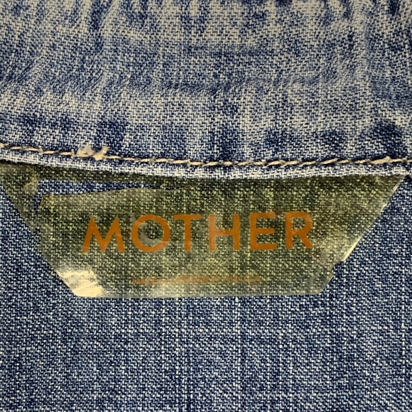 Mother Double Foxy Raw Wash Button Denim Shirt XS - Picture 5 of 9